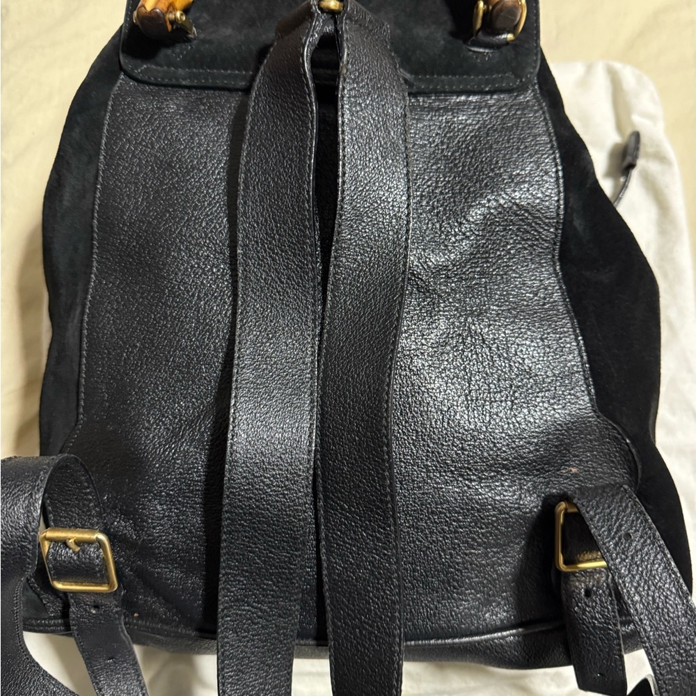 Vintage Gucci Black Backpack with Bamboo Accents - Picture 2 of 3